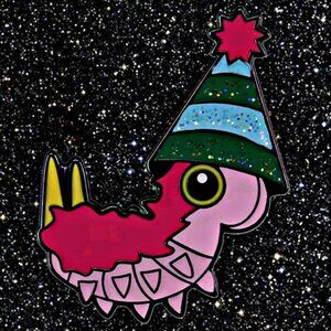 Pokemon Wurmple Party Hat Enamel Pin Cute Glitter Holiday Edition Collectible